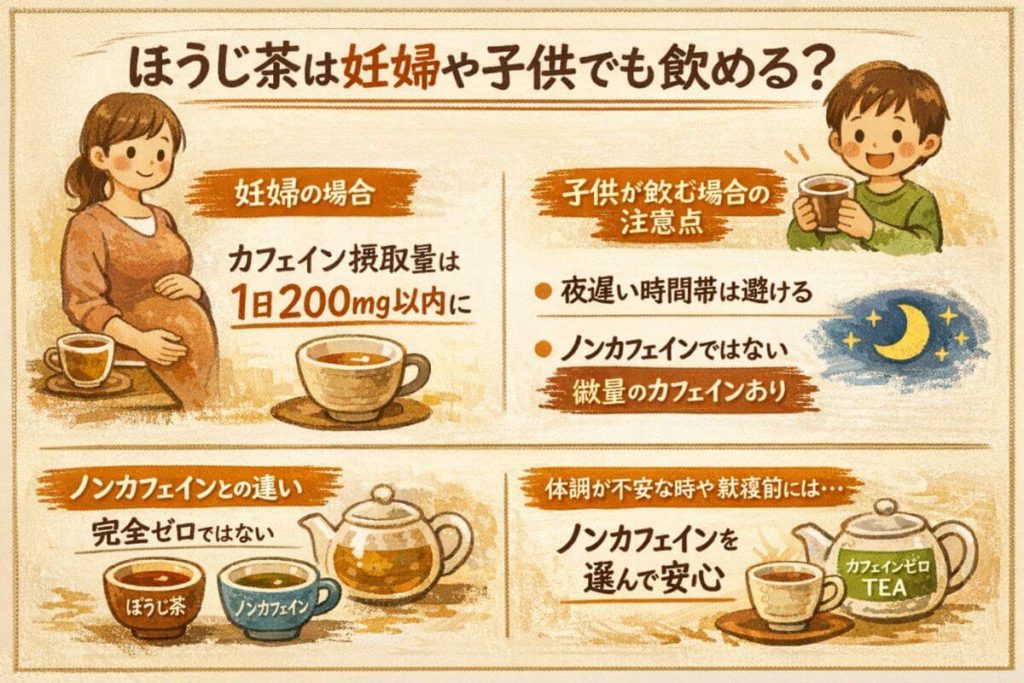 ほうじ茶は妊婦や子供でも飲める？