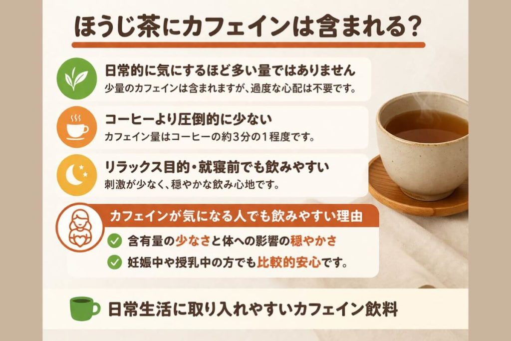 ほうじ茶にカフェインは含まれる？