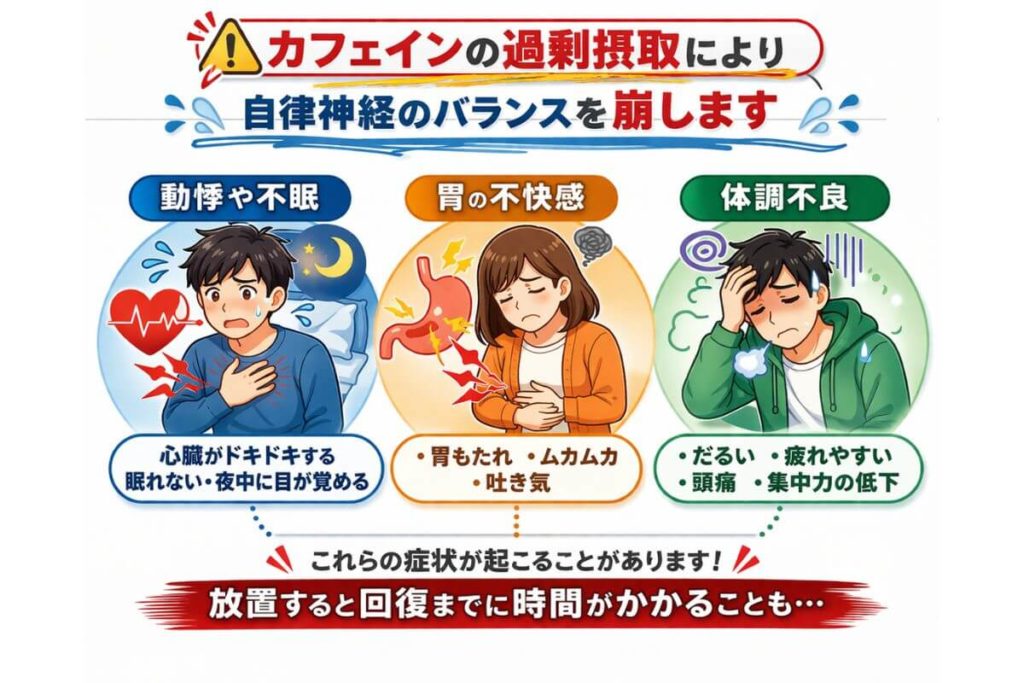 過剰摂取により自律神経のバランスを崩す