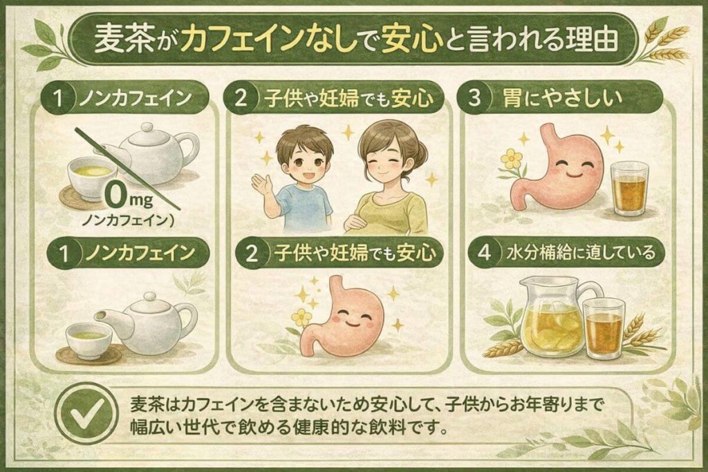 麦茶がカフェインなしで安心と言われる理由